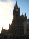 One end of Saint Pancras railway station.  Artificially brightened.
